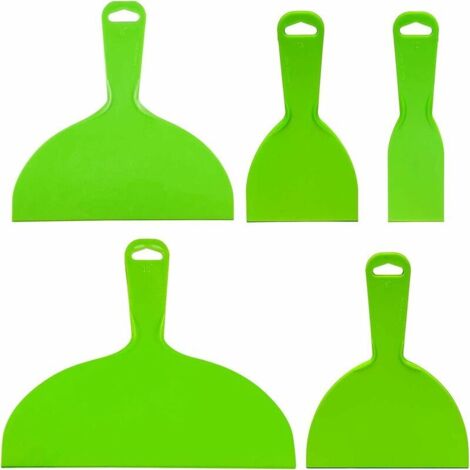 Juego de espátulas de plástico reutilizables. Herramienta raspadora flexible de color verde. Herramienta raspadora flexible para pintura, ideal para calcomanías, papel tapiz, repostería, masilla para 