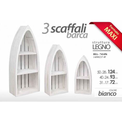 Juego de estantes para barcos blancos, 3 piezas, muebles para bares en casa