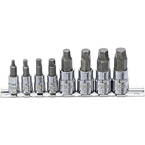 Juego de extractores de tornillos  entrada 6,3 mm (1/4") / 10 mm (3/8") / para hexágono interior defectuoso 3-10 mm  8 piezas