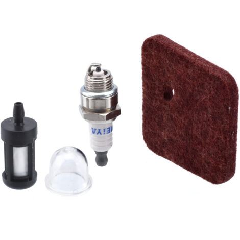 Juego de filtro de aire, filtro de combustible, bujía, carburador, bomba de cebado, adecuado para Stihl FS38 FS45 FS46 FS55 HS45 FC55 KM55