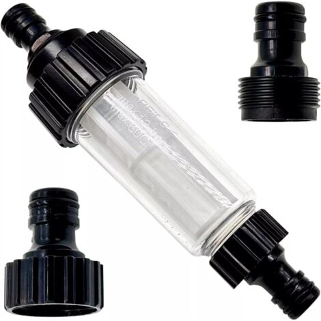 Juego de filtros de agua, adaptador rápido de 16 mm, prefiltro de grifo de 3/4", conector de manguera de jardín, filtración eficaz del agua, rosca interior y exterior,