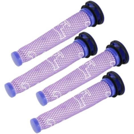 Juego de filtros de repuesto para aspiradoras Dyson V8, V7, V6, SV04 y DC58. Este juego contiene cuatro filtros y mejora la potencia de succión de su aspiradora Dyson. Sustituye a la pieza número 9656