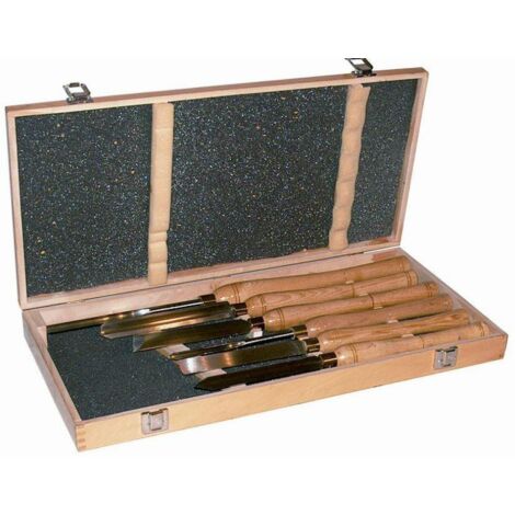 Juego de formones para tornear madera, Proma, modelo de 6 piezas, ideal para carpintería y torneado, mango ergonómico, acero duradero y precisión profesional