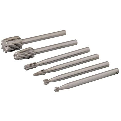 Juego de fresas HSS para herramienta rotativa, 6 pzas Ø2, 3, 5, 7 mm