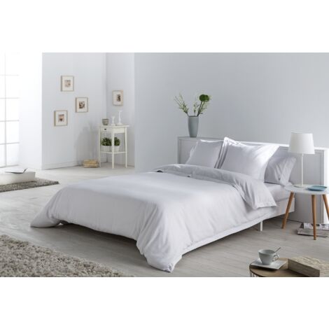 Juego de FUNDA NORDICA + 2 fundas de cojín dibujo en espiga color blanco - Cama de 135/140 (5 piezas) - Tejido jacquard - 50% algodón / 50% poliéster. Gramage: 115