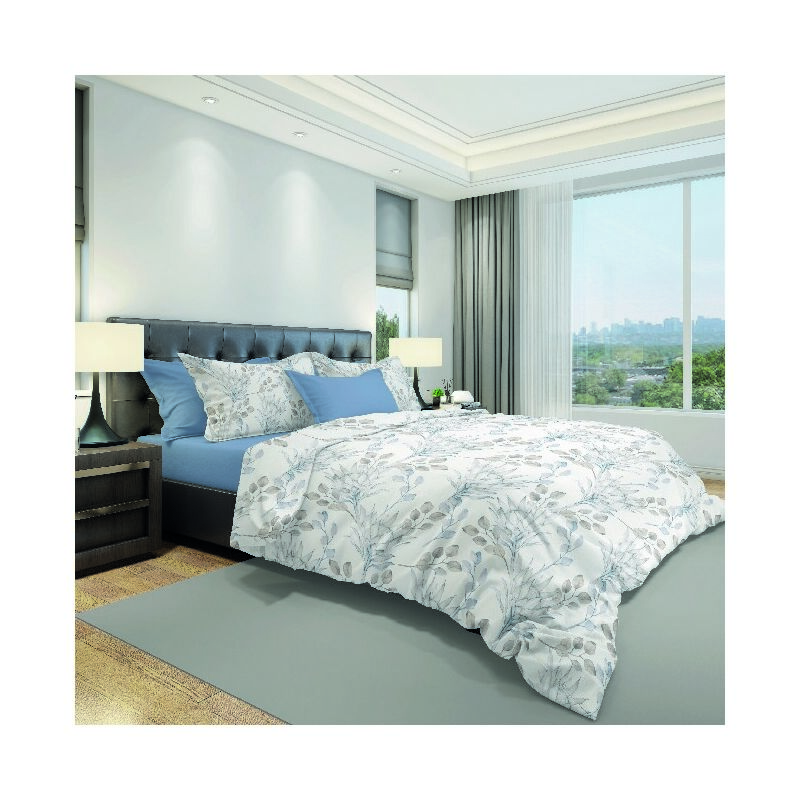 

Juego de funda nordica Eucalypto - Natura, individual - con funda nordica, funda de almohada - para cama - Multicolor en Algodon, 150 x 200 cm
