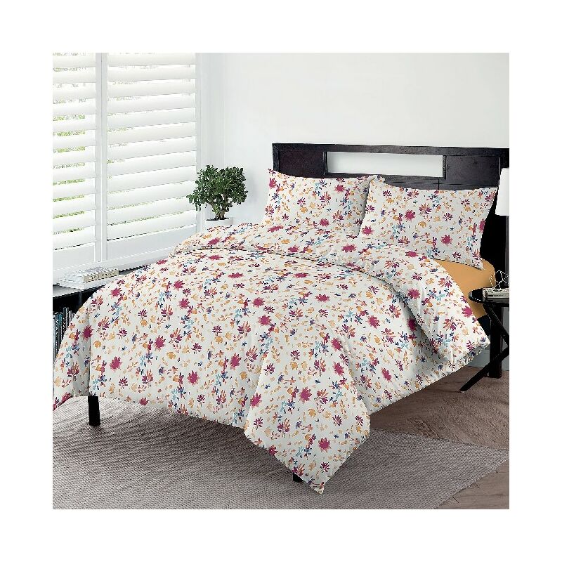 

Juego de funda nordica Flores - Individual - con funda nordica, funda de almohada - para cama - Multicolor en Algodon, Funda nordica 150 x 200 cm,