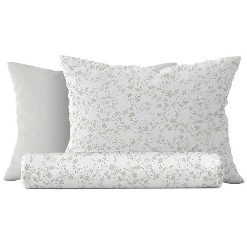 

Juego de funda nordica Mandy - Natura, individual - con funda nordica, funda de almohada - para cama - Blanco, Gris en Algodon, 150 x 200 cm