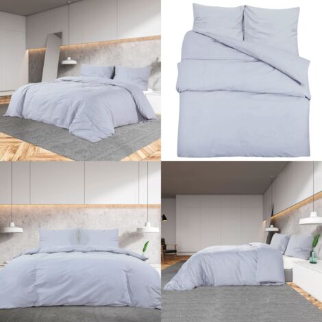 Juego de funda nórdica microfibra ligera gris 140x200 cm - Funda de almohada - Microfibra