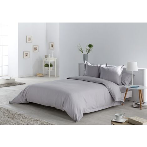 JUEGO DE FUNDA NÓRDICA TEJIDA PILES (3 PIEZAS) - COLOR PERLA - CAMA DE 135/140 CM - INCLUYE 2 FUNDAS DE COJÍN