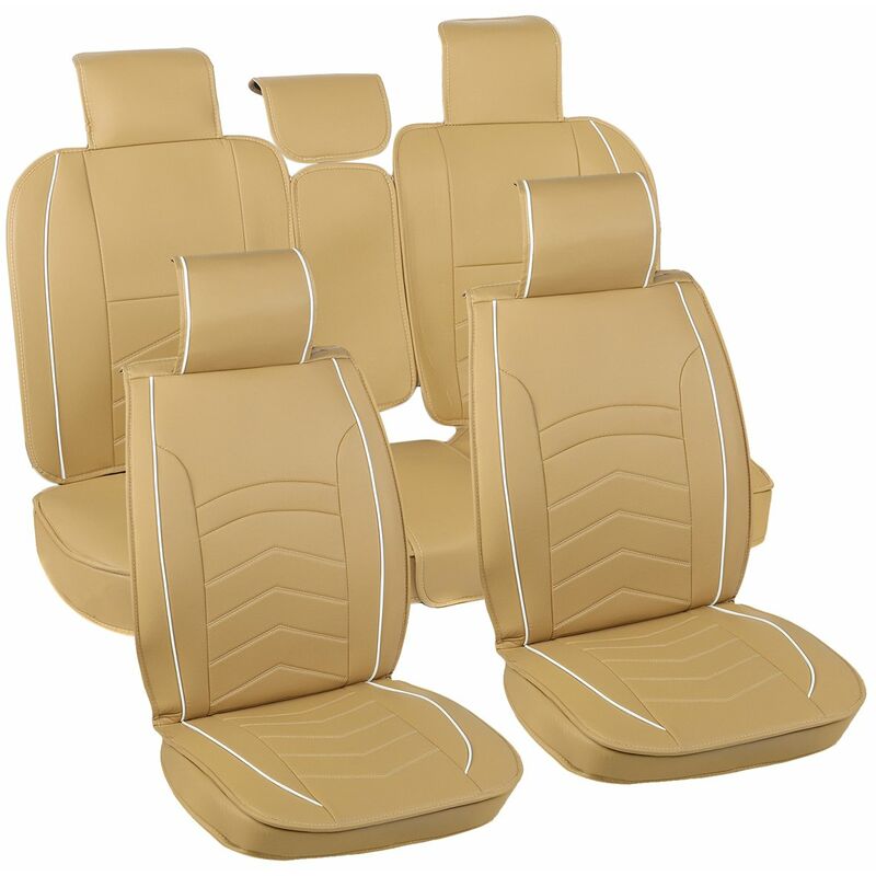 

Juego de Fundas de Asiento de Coche, Cuero PU 5 Piezas, Cojín Interior para Camioneta SUV ( Universal )