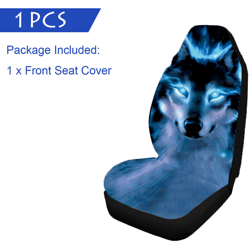 

Juego de fundas para asiento de coche Funda protectora de asiento con patrón de lobo universal (Azul, ESTILO B 1PCS)