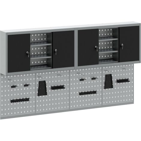 Juego de Gabinete de Herramientas y Tablón 4 pcs Negro vidaXL