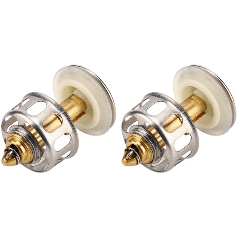 Juego de grifo para lavabo de baño - 2 piezas - Tapón de desagüe universal de acero inoxidable antiobstrucción con filtro de cesta y resorte de alta resistencia