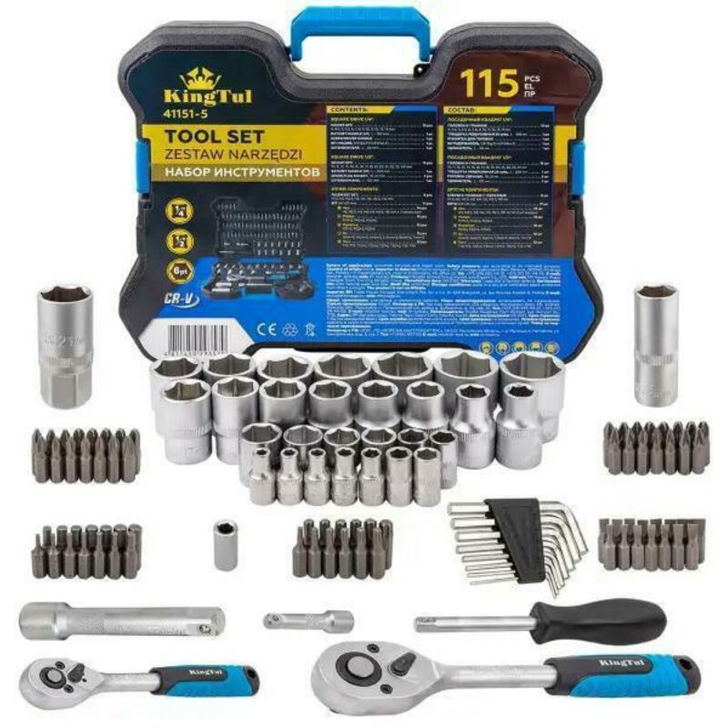 Juego de herramientas 115 piezas 1/4