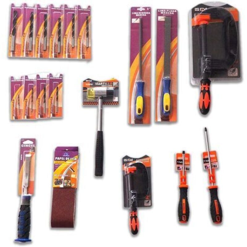 

Imperges - Kit Herramientas Carpinteria Madera • Juego Herramientas Compuesto por 19 piezas • Muy completo y E