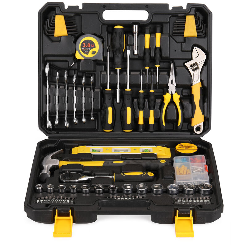 

Juego de herramientas de 108 piezas, herramientas de mano para el hogar, combinacion de herramientas de reparacion automatica, caja de herramientas