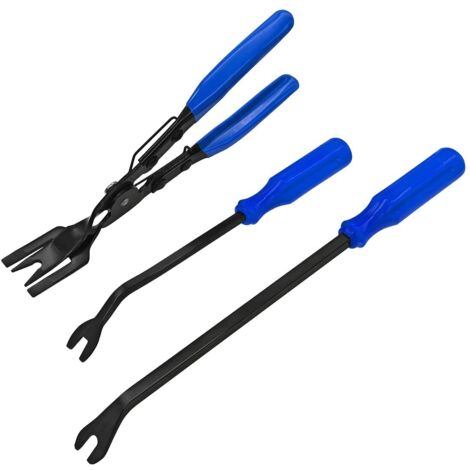 Juego de herramientas de 3 piezas para desmontar molduras de coche, alicates para quitar clips, kit de alicates para quitar remaches y clips de sujeción, alicates para quitar clips del salpicadero del