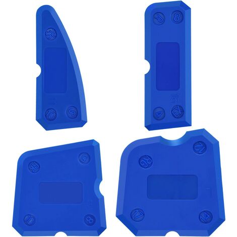 Juego de herramientas de calafateo de silicona de 4 piezas Kit de suavizado de juntas para sellador de silicona Acabado de sellado de lechada (azul)