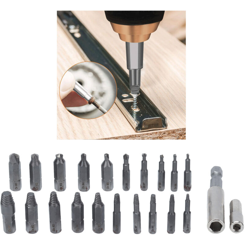 Juego de herramientas de extracción de pernos de acero al cromo vanadio, conjunto de herramientas de extracción dañadas con caja de almacenamiento