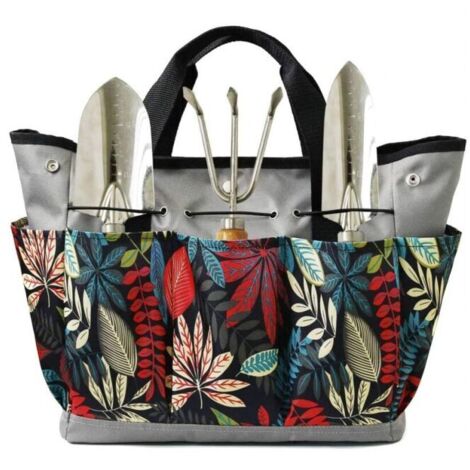 Juego de herramientas de jardín (florecido), bolsa para herramientas de jardín con múltiples bolsillos, bolsa para herramientas de jardín