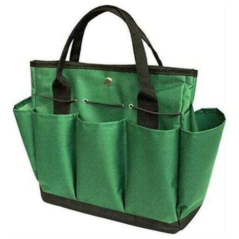 Juego de herramientas de jardinería (verde negruzco), bolsa de mano con múltiples bolsillos para herramientas de jardinería, bolsa para herramientas de jardinería
