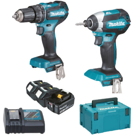 Juego de herramientas eléctricas Makita Batería recargable DLX2283JX1 de 18 V y 3 Ah