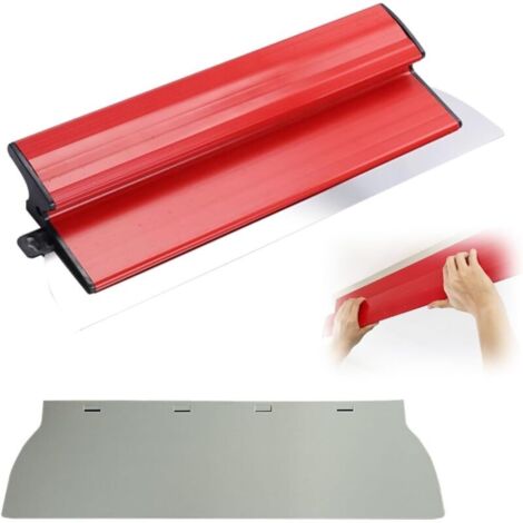 Juego de herramientas para enlucir, llana de acero inoxidable de 40 cm con hoja, herramienta para placas de yeso, espátula para enlucir techos y paredes.