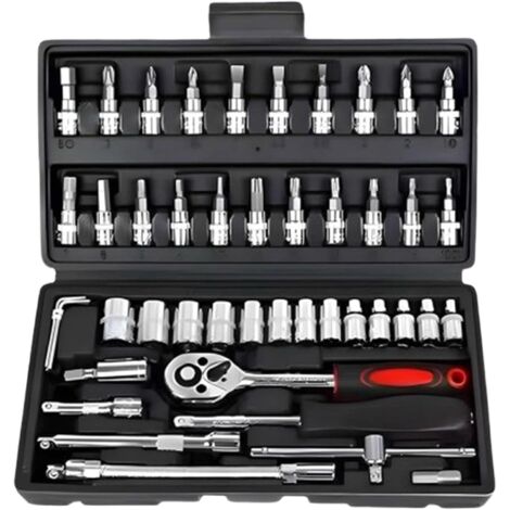Juego de herramientas para mecánico de automóviles, caja de herramientas para el hogar y la reparación de automóviles, caja de herramientas para reparación de automóviles, juego de herramientas manual