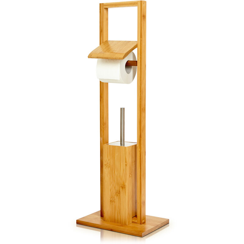 

Juego de inodoro incl. escobilla 23x74x19, cm bambú resistente a la humedad