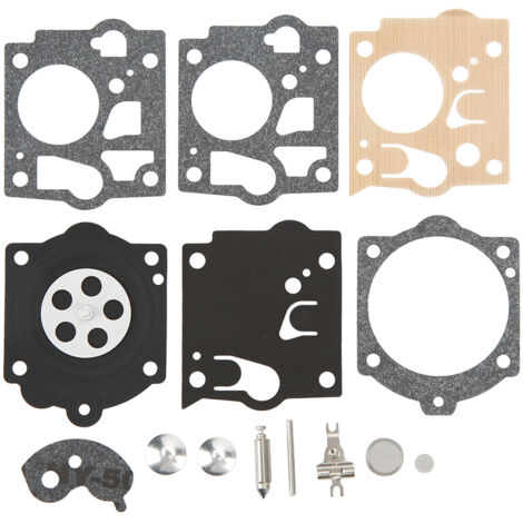 Juego de juntas para carburador – Compatible con motosierras McCulloch PROMAC 700, 8200, PM10, 1010, K10 SDC – 7 piezas (papel, hierro, goma)