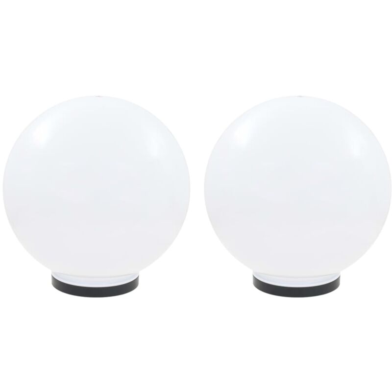 Juego de lámparas de bola led 2 piezas esféricas 40 cm pmma Vidaxl Blanco