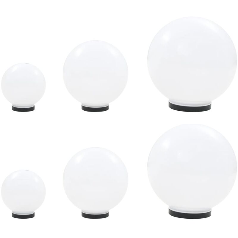 

Juego de lámparas de bola LED 6 uds esféricas PMMA 20/30/40 cm
