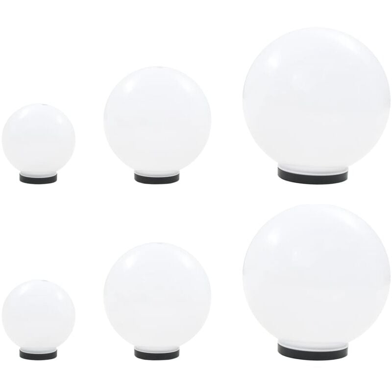 

Juego de lámparas de bola LED 6 uds esféricas PMMA 20/30/40 cm
