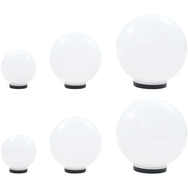 

Juego de lámparas de bola LED 6 uds esféricas PMMA 20/30/40 cm - Blanco - Vidaxl