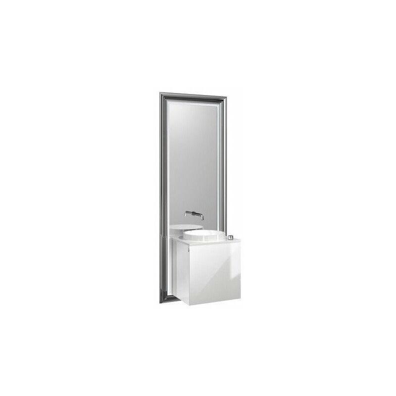 

Emco - Juego de lavabo TOUCH CLASSIC 45cm Fr blanco óptico tirador izquierdo marco negro