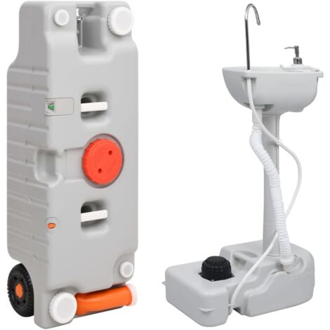 Juego de lavabo y depósito de agua portátil para camping