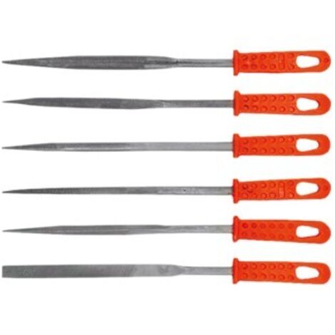 Juego de limas de aguja top-tools 06a025 6 piezas mango plástico