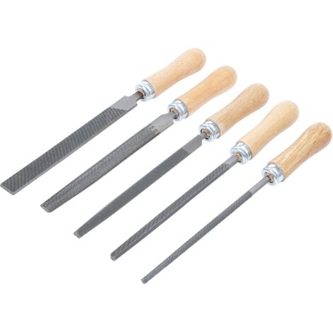 Juego de limas  mango de madera  150 mm  5 piezas