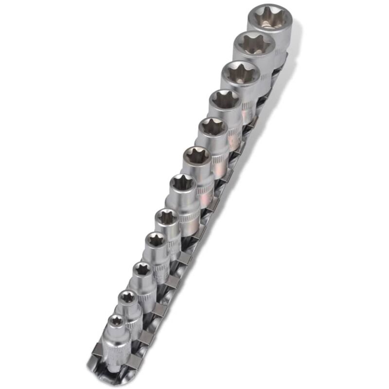 

Vidaxl - Juego de Llave Vasos Tuerca de Estrella Torx Set-12 Piezas con Franja