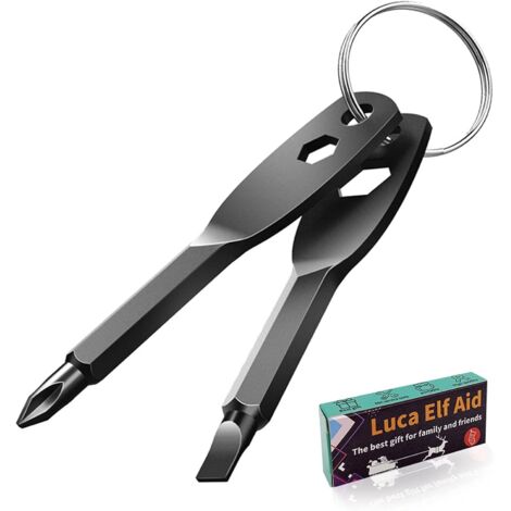 Juego de llavero con destornillador 4 en 1, regalo para hombres, destornillador multifuncional portátil, Phillips, ranurado, 2 llaves hexagonales