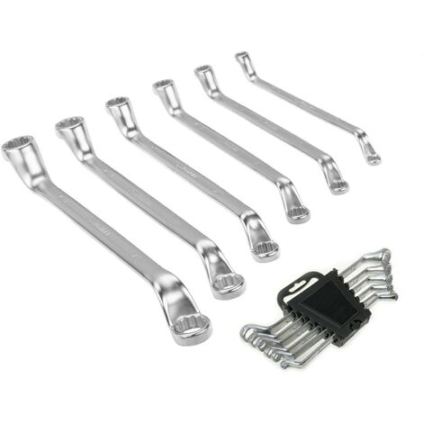Juego de llaves acodadas de estrella 12 caras 6 a 17mm, 6 piezas