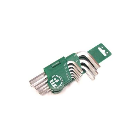 Juego de llaves Allen tipo imbus, Jonnesway H01SM209S, uso profesional mecánico, 9 elementos métricos de alta resistencia en acero endurecido y acabado satinado