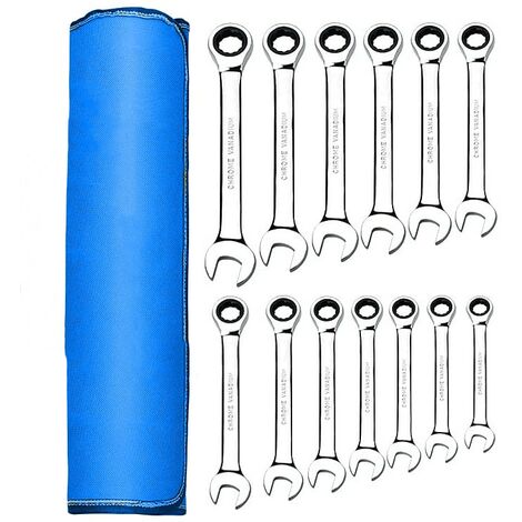 JUEGO DE LLAVES COMBINADAS CON CARRACAS DE 8 A 32 MM, 13 PIEZAS ACERO