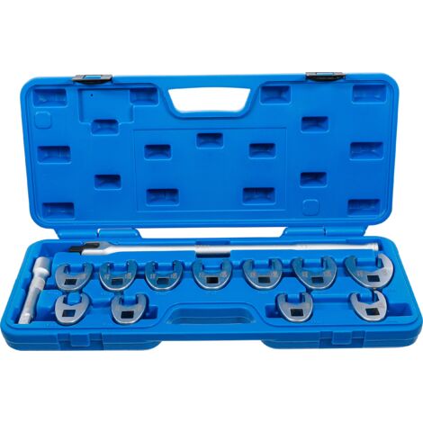 Juego de llaves de boca hexagonal abierta (crowfoot)  entrada 12,5 mm (1/2") 20-32 mm  13 piezas