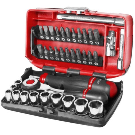 Juego de llaves de carraca 1/4'' cuadrada 38 herramientas FACOM R.360NANOPB