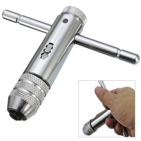 Juego de llaves de macho de trinquete M3-M8 con mango en T ajustable para juego de machos y terrajas