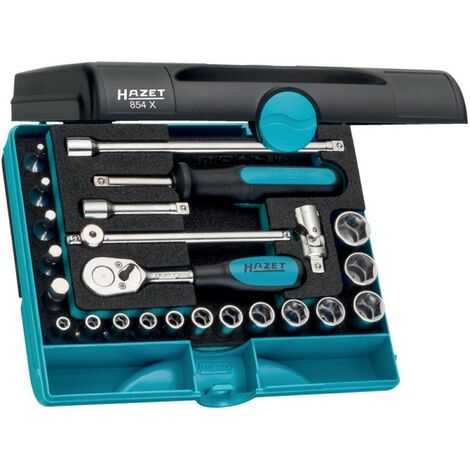 Juego de Llaves de manguitos cuadrado hueco 1/4" 30- unidades INOX Hazet