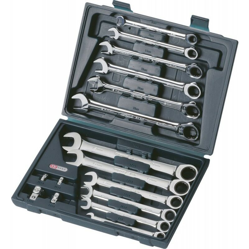 

Kstools - Caja llave mixto con trinquete CROMOplus 16 p 8/9/10/11/12/13/14/15/16/17/18/19 mm - KS Tools 503.4266