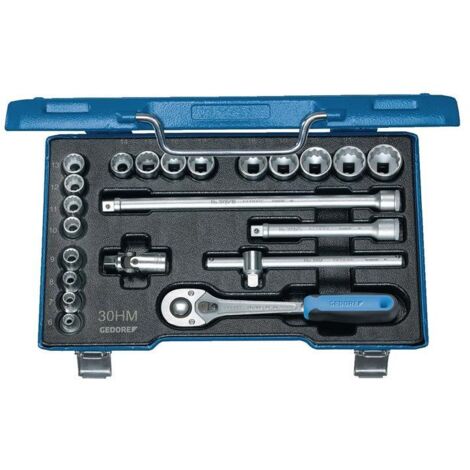 Juego de llaves de tubo 30 HMU-10 22 pzs. 3/8 pulgadas SW 6-22mm Z.32 6KT GEDORE